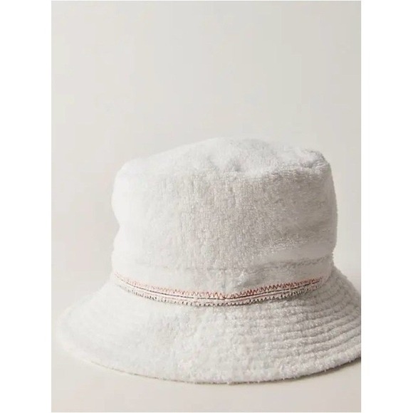 Free People Movement Outward Bound Bucket Hat Terry Cloth White Summer Beach main image 3